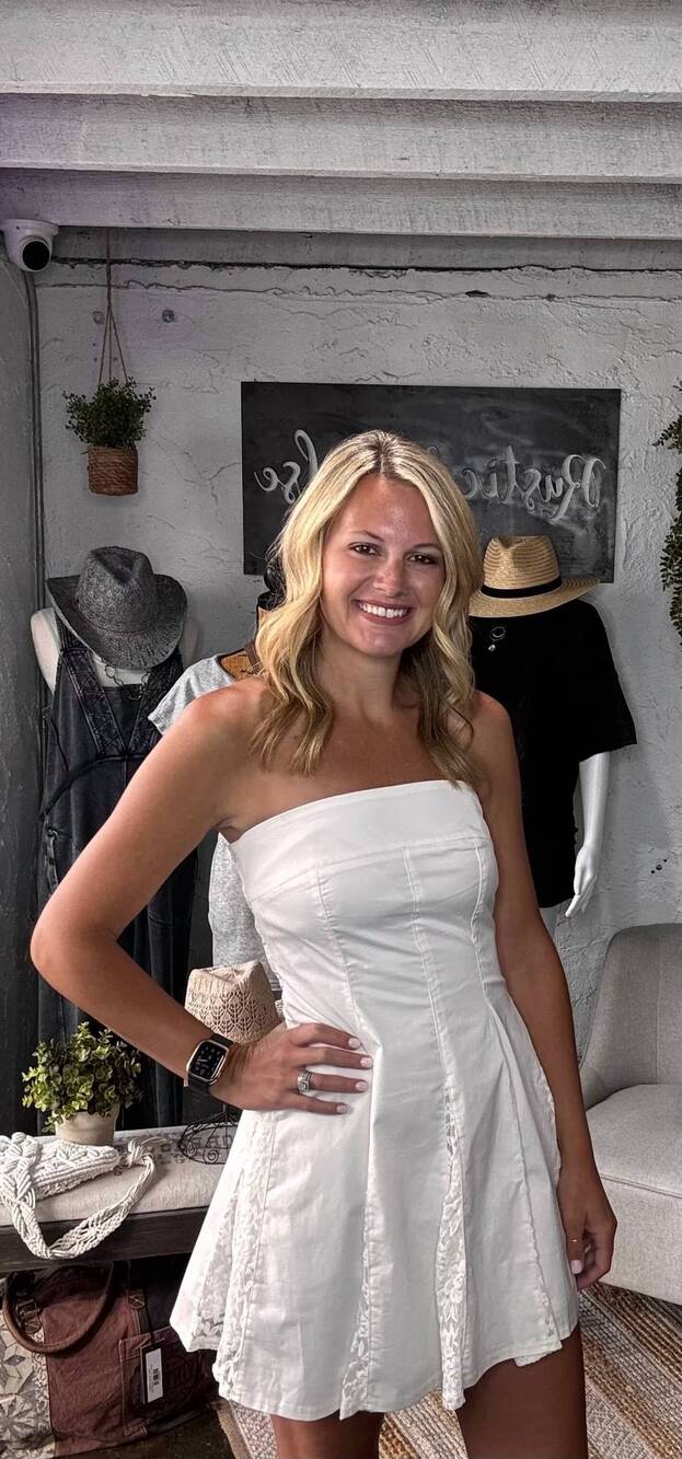NEW BABY PINK strapless dress in white